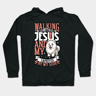 Jesus and dog - Samoyed dog Hoodie